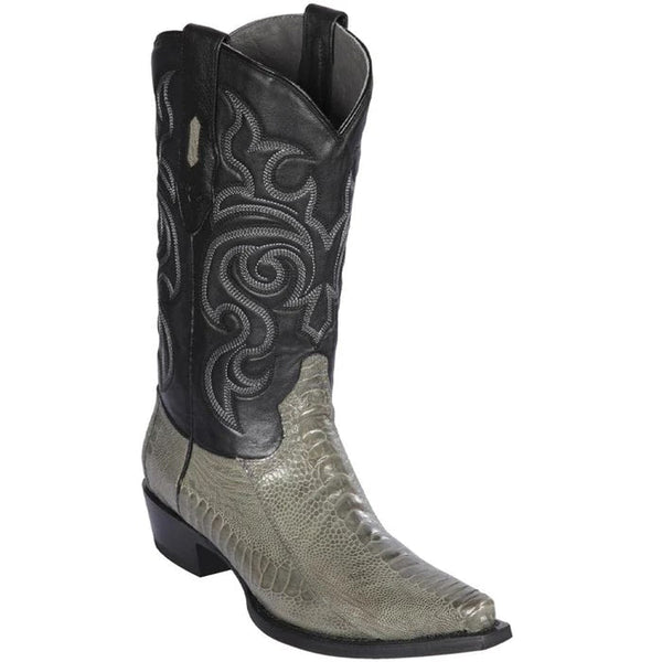 Los Altos Boots - Mens Dress Cowboy Boot - Low Priced  Grey Ostrich Leg Cowboy Boots- in Grey