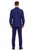 Mens Luxury Navy Blue Wool Two-Piece Leisure Walking Suit