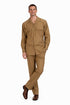 Mens Luxury Caramel Wool Two-Piece Leisure Walking Suit