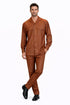 Mens Luxury Copper Wool Two-Piece Leisure Walking Suit