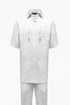 Men’s White Lace-Up Shirt and Pants Set – Casual Summer Two-Piece Outfit