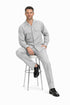 Mens Luxury Grey Wool Two-Piece Leisure Walking Suit