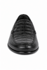 Men’s Black Genuine Crocodile and Calfskin Leather Slip-On Dress Shoes