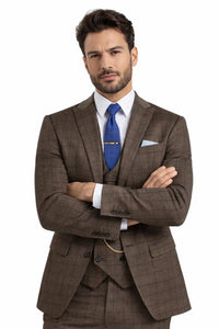 Men’s Brown 3-Piece Slim Fit Suit
