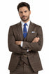 Men’s Brown 3-Piece Slim Fit Suit