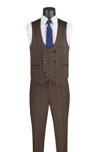 Men’s Brown 3-Piece Slim Fit Suit
