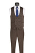 Men’s Brown 3-Piece Slim Fit Suit