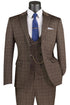 Men’s Brown 3-Piece Slim Fit Suit
