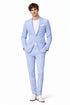 Mens Two Button Carolina Blue seersucker Sport Coat