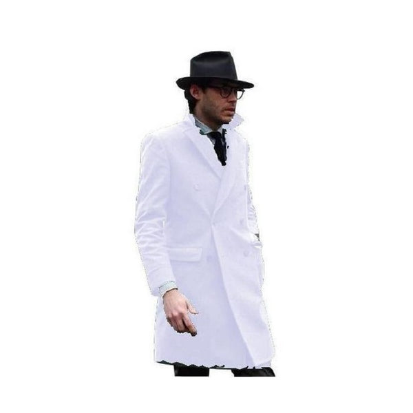 BREASTED OVERCOAT WHITE CASHMERE FABRIC