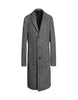 Men's Dress Coat Tweed ~ Herringbone 3 Button Grey Long Men's Dress Topcoat - Winter Coat Full Length Overcoat
