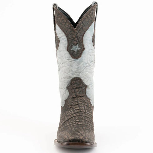 Ferinni Boot - Mens Dress Cowboy Boot  - Ferrini Stampede Men's Print Crocodile Boots Handcrafted Black   in Black Color
