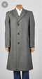Men’s Grey Peaky Blinders Style Long Overcoat, 