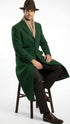 Men’s Hunter Green Full-Length Wool Overcoat 