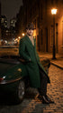 Men’s Hunter Green Full-Length Wool Overcoat 