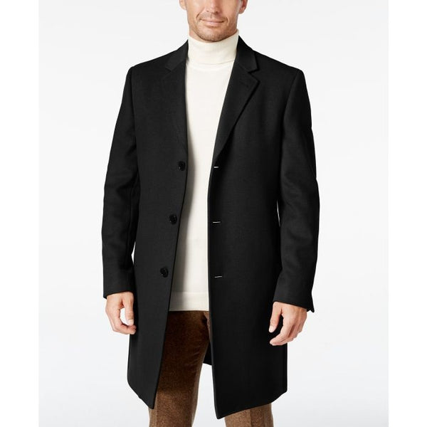 Men’s Luther Wool Blend Black Top Coat