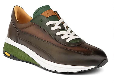 Men's Magico Forest/Olive Two-Toned Sneakers By Mezlan Made In Spain Brand