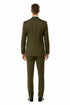 Men’s Olive Green Vintage Tweed Wedding Suit – Two Button Jacket with Vest