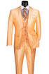 Men’s Orange Sharkskin Tuxedo Suit – Slim Fit 3-Piece Wedding & Prom Style