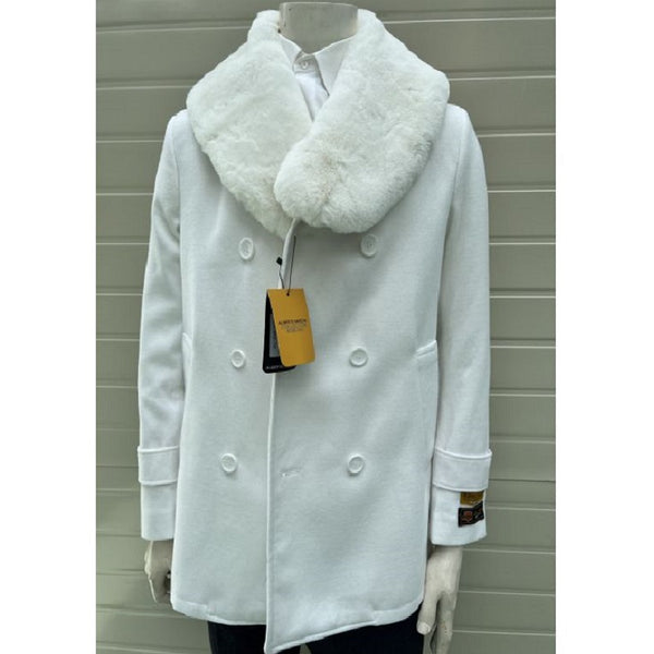 Fur pea coat mens discount