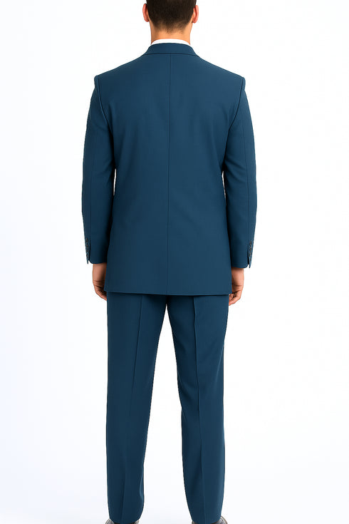 Men’s Saphire Steel Blue 3-Button Suit