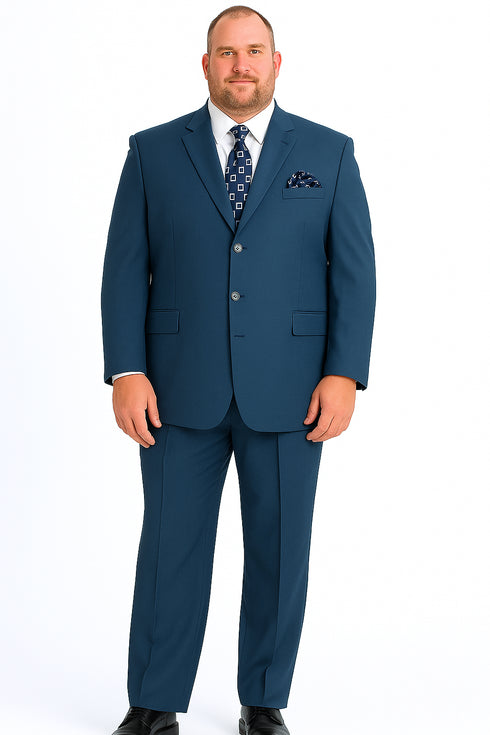 Men’s Saphire Steel Blue 3-Button Suit