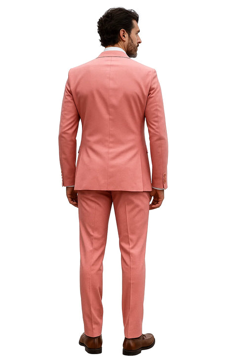 Men’s Slim Fit Stretch Suit – Salmon 
