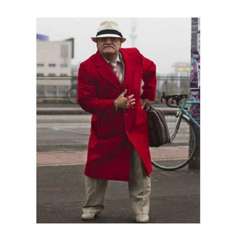 Men's Wool Red Overcoat Long red coat Men's Dress Peacoat - Wool Fabric