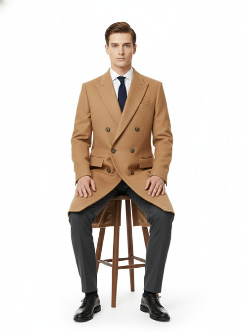 Double Breasted Long Ankle length Designer men's Wool Peacoat Sale overcoats Long Dress | Winter men's Topcoat Sale Available in 5 colors