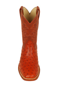Men's Los Altos Ostrich Skin Wide Square Toe Boots - B