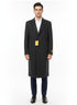 Mens Full Length Wool and Cashmere Overcoat - Winter Topcoats - Black Coat
