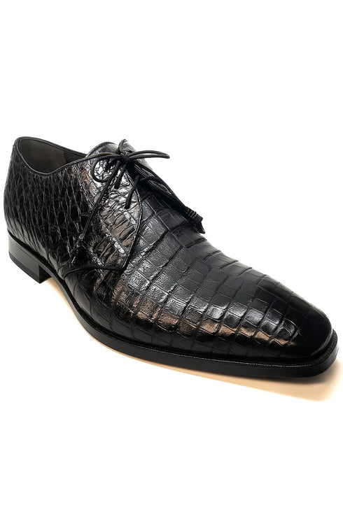 Los Altos All-Over Crocodile Lace Up Dress Shoes