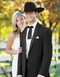 Mens 1 Button Cowboy Wedding Tuxedo Black