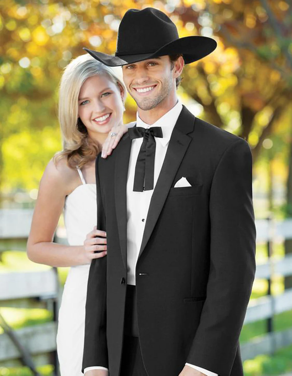 Mens Button Cowboy Wedding Tuxedo Black – OvercoatUSA