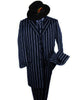 Mens Gangster Black & White Chalk Stripe Suit