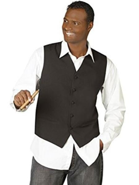 Men's Black V-Neck Tailored 5 Button Down Dress Tuxedo Wedding Vest ~ Waistcoat ~ Waist coat Tailored Coats