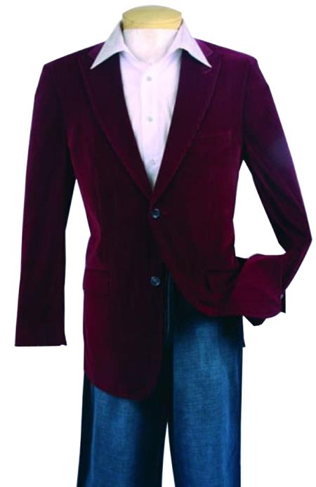 Cheap Priced Online Men's Fashion Sport Coat Wine Color Velvet Fabric Men's Blazer Jacket