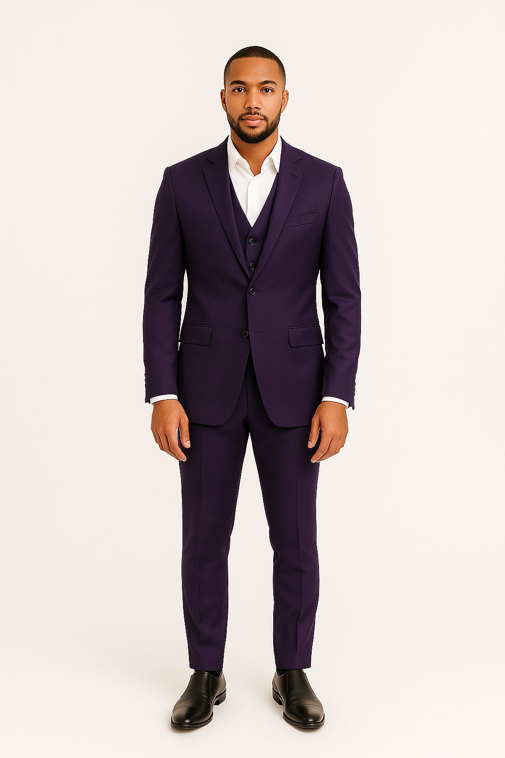 fitted lace wedding dress Mens Classic Three-Piece Purple Suit – Formal Slim Fit Tuxedo Set with Vest