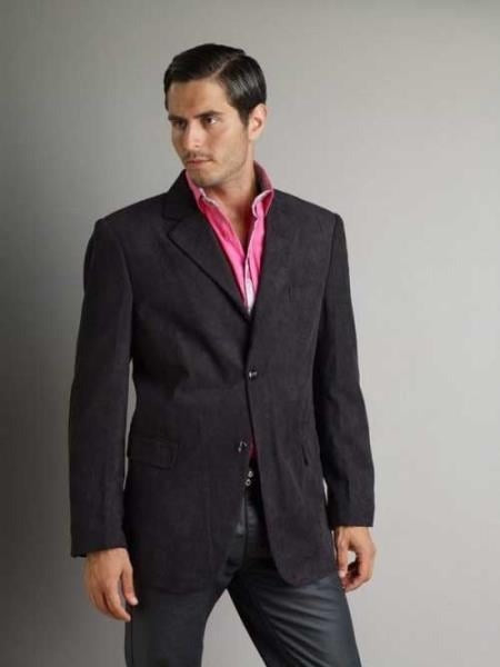 37750-Black Casual Sport Coat Men's Corduroy Fashion Jacket Cord Jackets