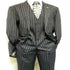 1920'S Gangster Bold Pinstripe Stripe Men's Stripe Mars Dark Blue Fashion Vested Suit Pleated Pant