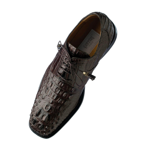 Mens Ferrini Alligator Hornback Dress Shoe in Brown