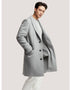 Mens Light Gray Wool Overcoat – Classic Single-Breasted Winter Coat