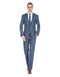 Mens Modern Fit Plaid Suit Indigo