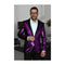 Men's Purple Shiny Sequin Paisley 1 Button Blazer - Big and Tall Sport Jacket