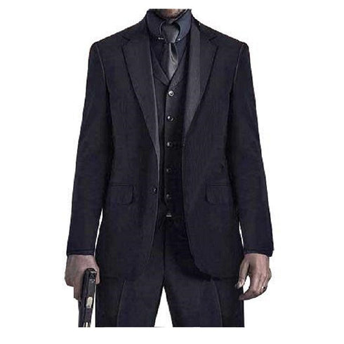 Keanu Reeves John Wick Men's Black 3 Piece Suit