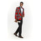 Men's Black And Red Paisley Tuxedo Sparkling Blazer-Floral Sport Coat