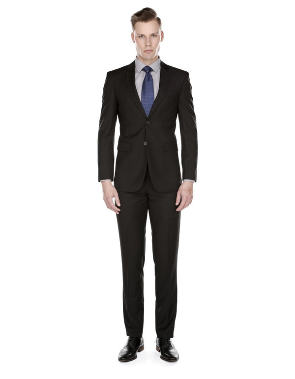 Mens Skinny Slim Suit Black