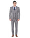 Mens Slim Fit Vested Suit Grey