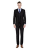 Mens Smart Slim Vested Funeral Suit Black