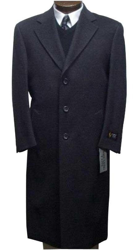 Men's Dress Coat Long Wool Winter Dress Knee length Coat 45 Inch Men's Overcoat Charcoal Gray classic model features button front Wool Oversized Coats